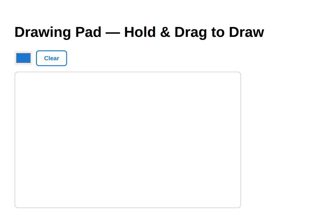 The page this code makes: Worked example: interactive drawing pad