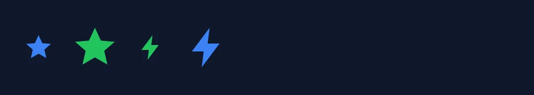 The page this code makes: Define icons once, reuse them at any size and colour